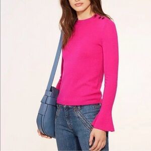 Tory Burch Kimberly Bell-Sleeve Merino Sweater
